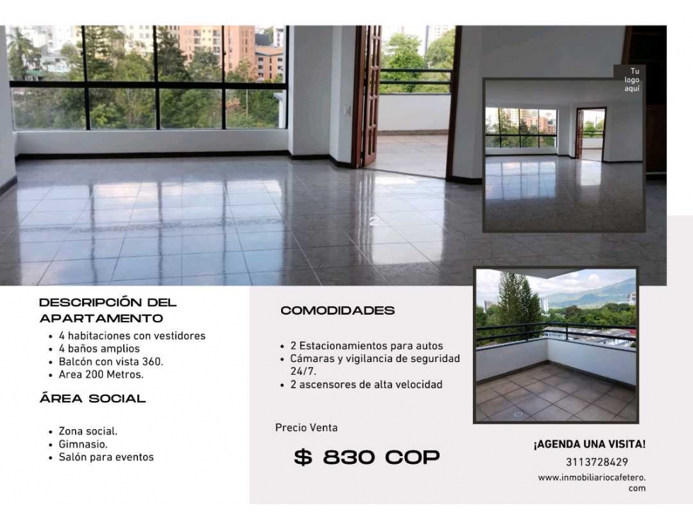 APARTAMENTO GRANDE MUY BIEN UBICADO VISTA 360°