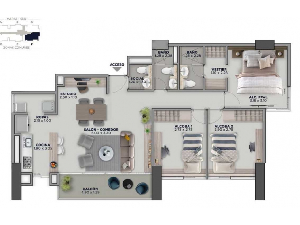 APARTAMENTO PARA ESTRENAR EN SABANETA 90 MTS