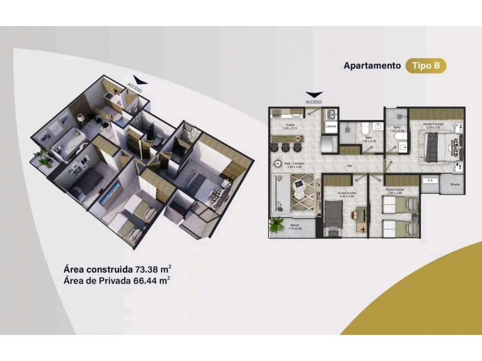Cesión TERRABONGA Apartamento sobre plano cerca al mar 005K