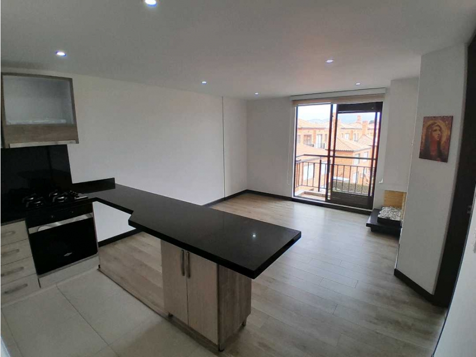 Venta Apartaestudio 49 m2 Chia Chilacos con balcón y chimenea rentando