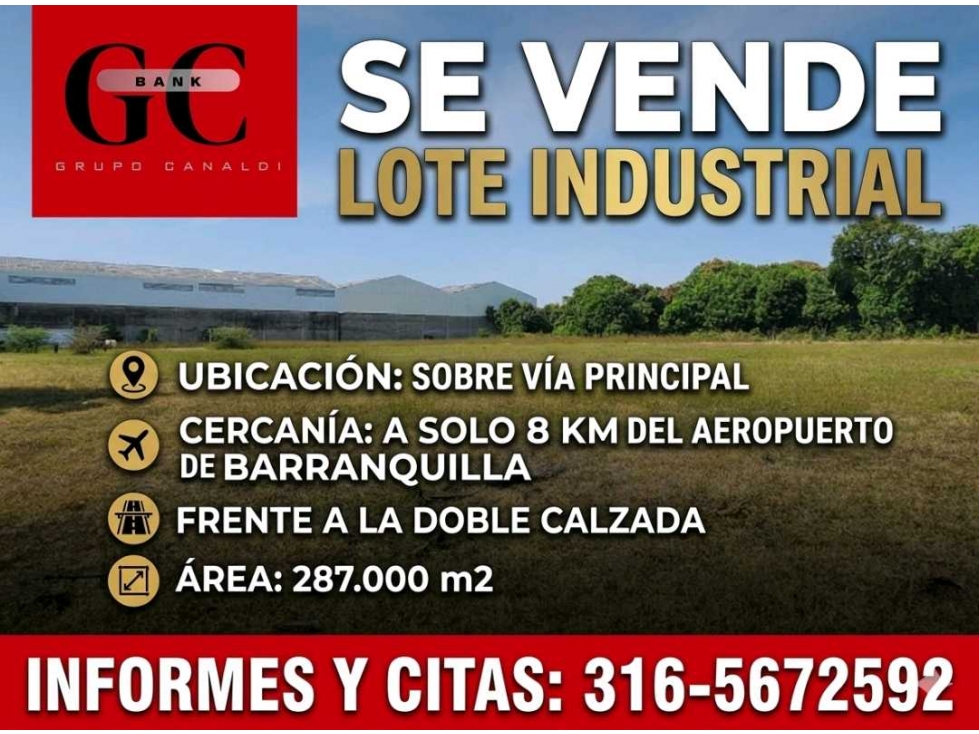 BARRANQUILLA: TERRENO INDUSTRIAL VENDO - 1