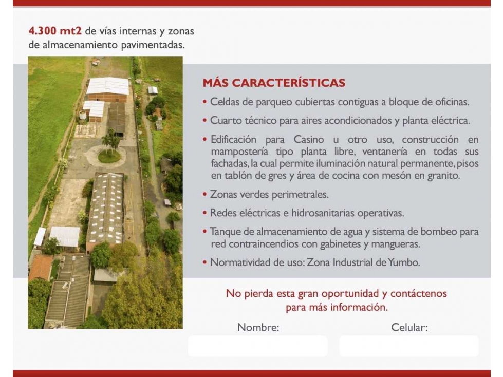 Bodegas y amplias oficinas en zona industrial de Yumbo - 3