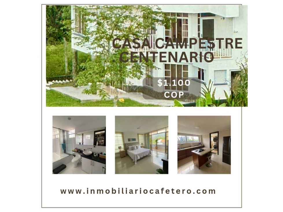 CASA CAMPESTRE CERCA A LA.AVENIDA CENTENARIO