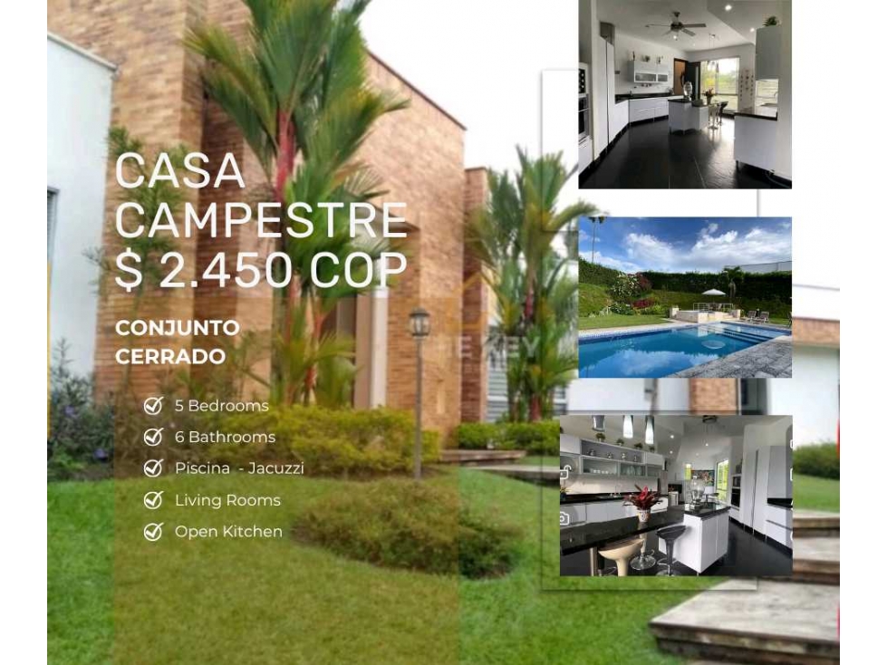 CASA CAMPESTRE CERCA QL CLUB CAMPESTRE