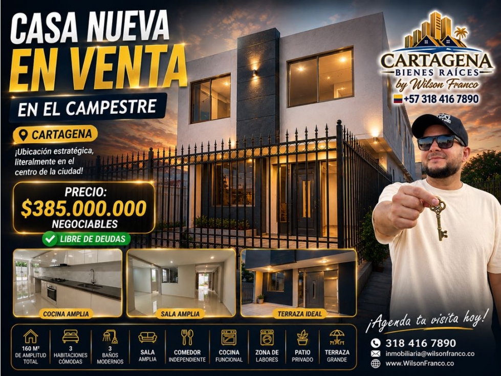 Casa como Nueva en Venta, Barrio El Campestre, Cartagena