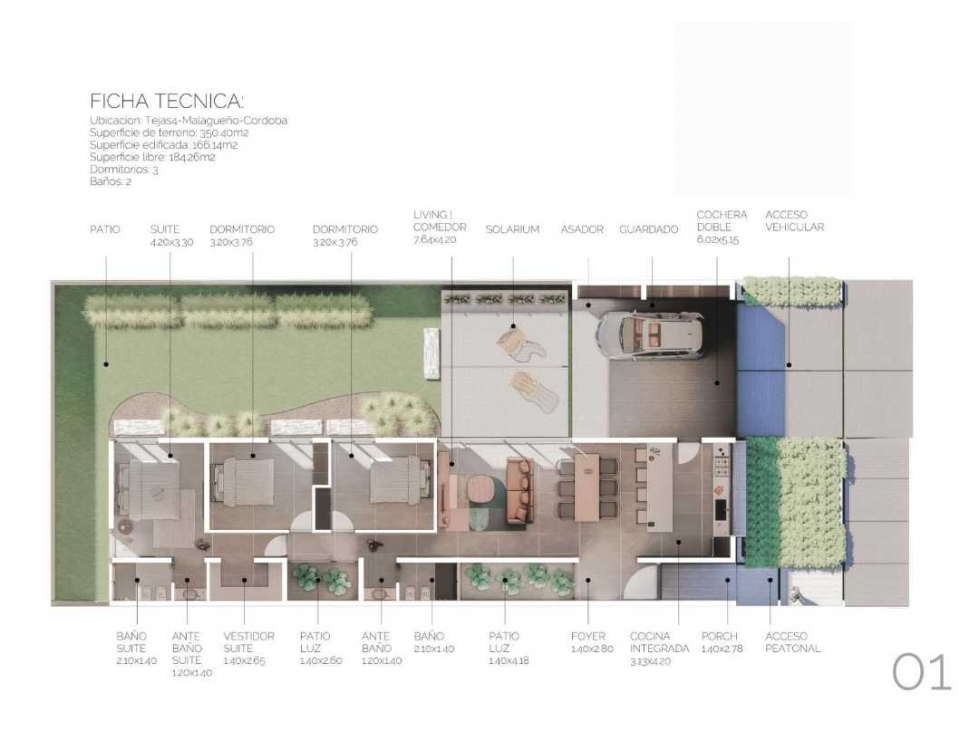 CASA DE DISEÑO 3 DORMITORIOS EN VENTA EN TEJAS 4 MALAGUEÑO A ESTRENAR - 6
