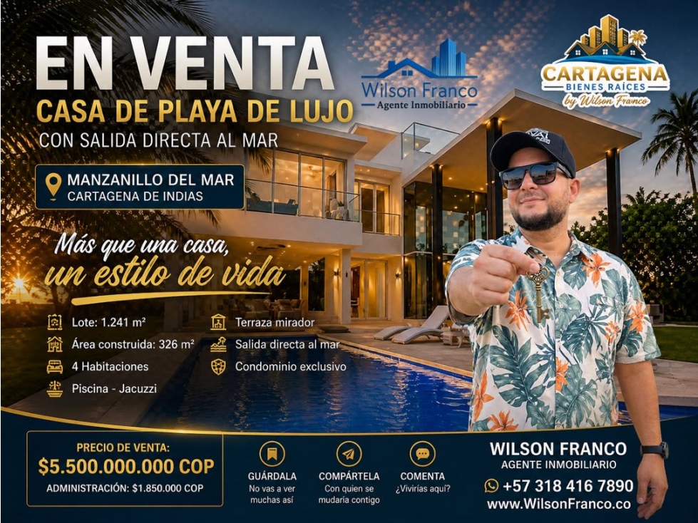 Casa De Playa, Manzanillo Del Mar, Junto A Serena Del Mar, Cartagena