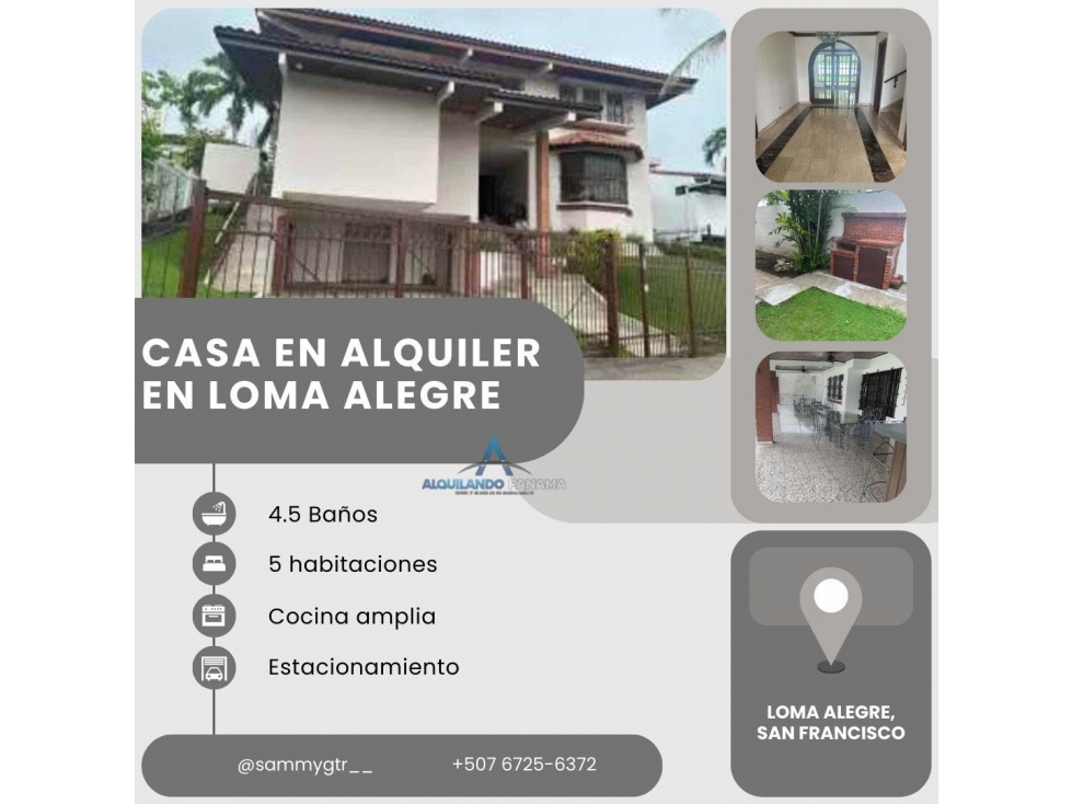 Casa en alquiler | Loma Alegre