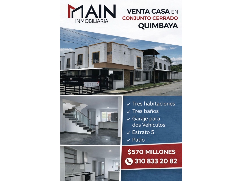 CASA EN CONJUNTO CERRADO EN QUIMBAYA - 1