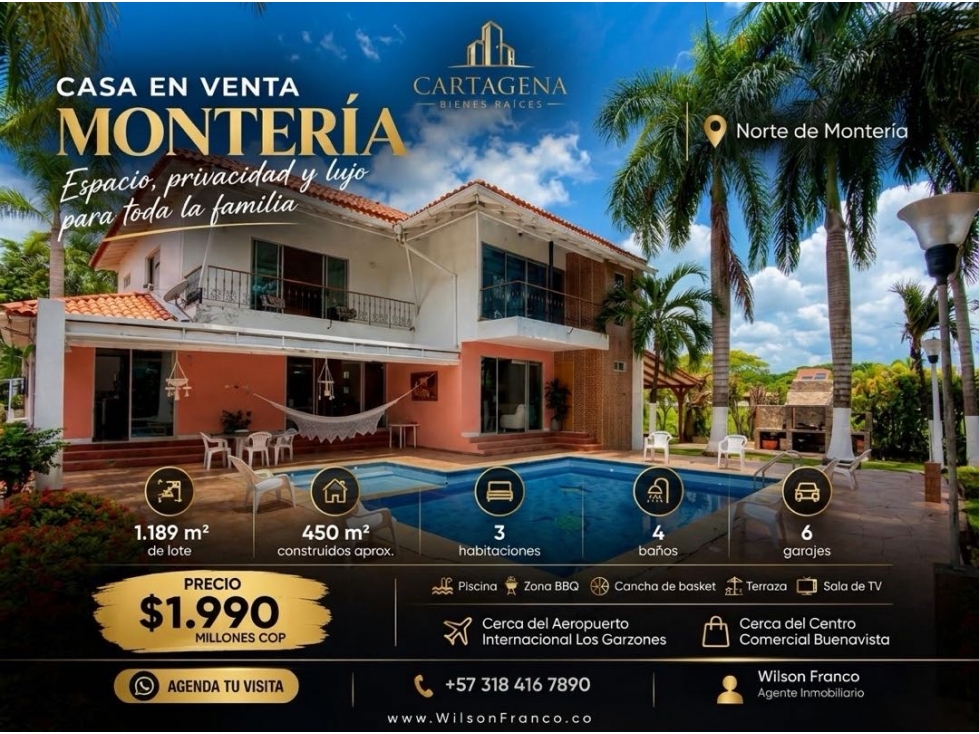 Casa En Venta, Condominio al Norte de Monteria