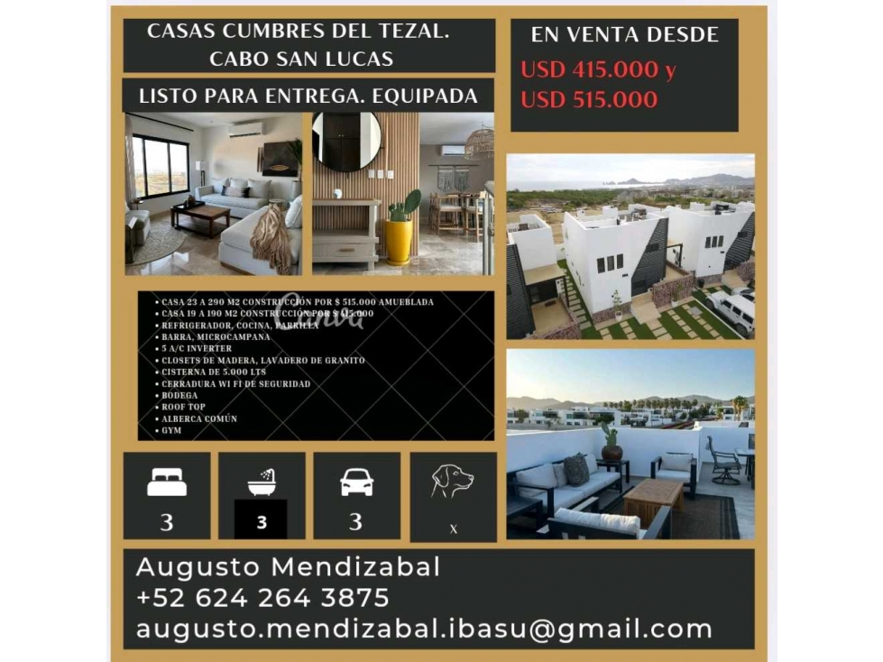 Casa en Venta Cumbres del Tezal. Cabo San.Lucas
