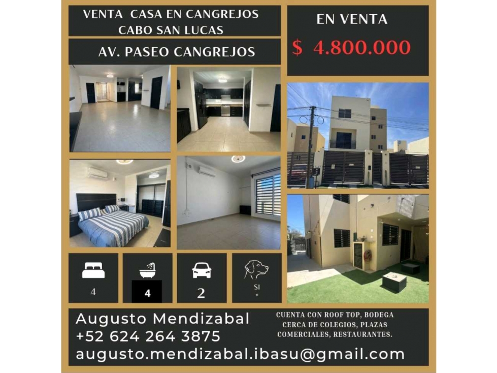 Casa en venta en Cangrejos,.Cabo San Lucas