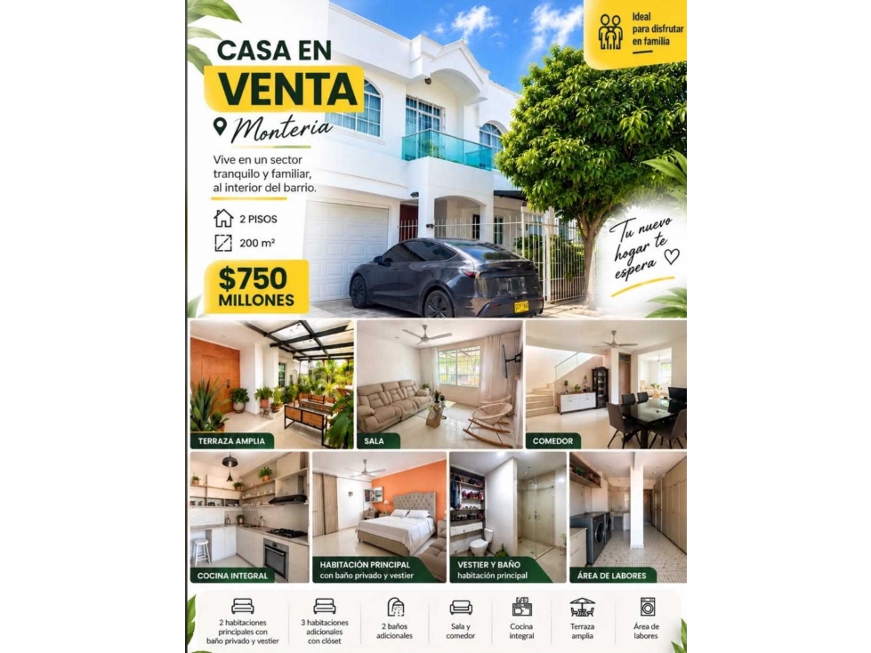 CASA EN VENTA EN LA CASTELLANA MONTERÍA