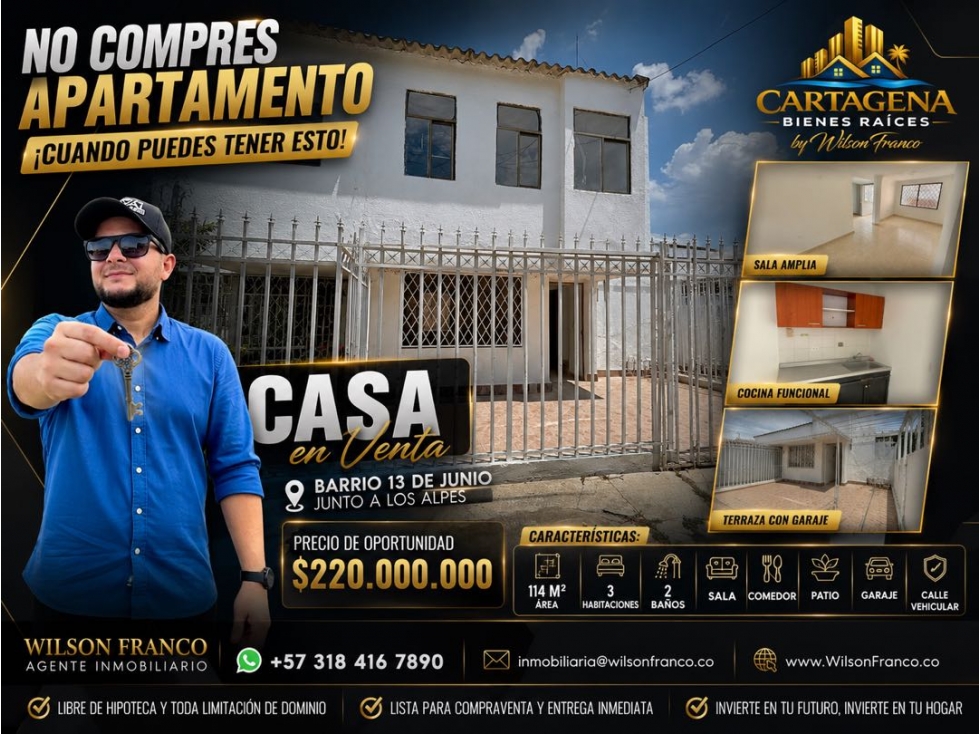 Casa En Venta, Trece 13 de Junio, Junto A Los Alpes, Cartagena