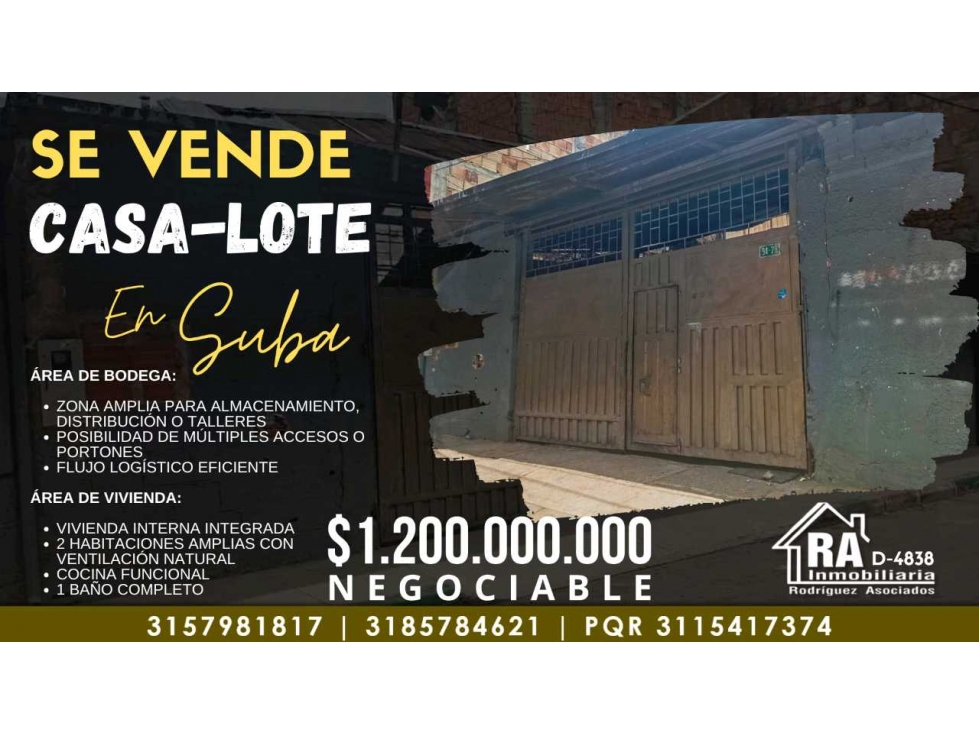CASA LOTE EN SUBA COSTA RICA 4838