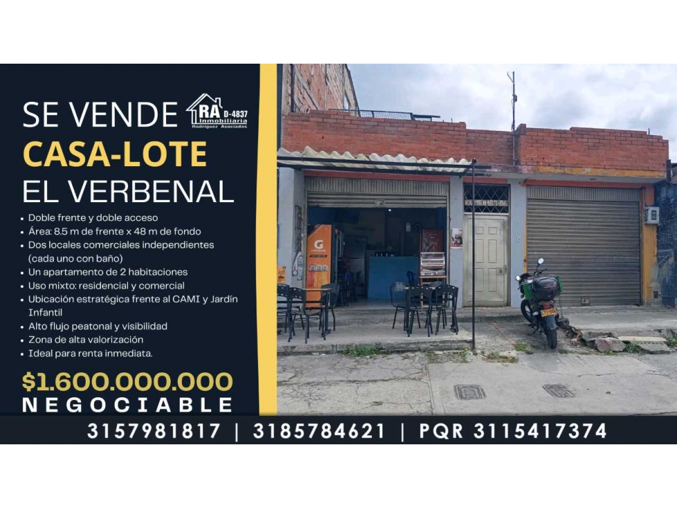 CASA-LOTE EN EL VERBENAL 4837