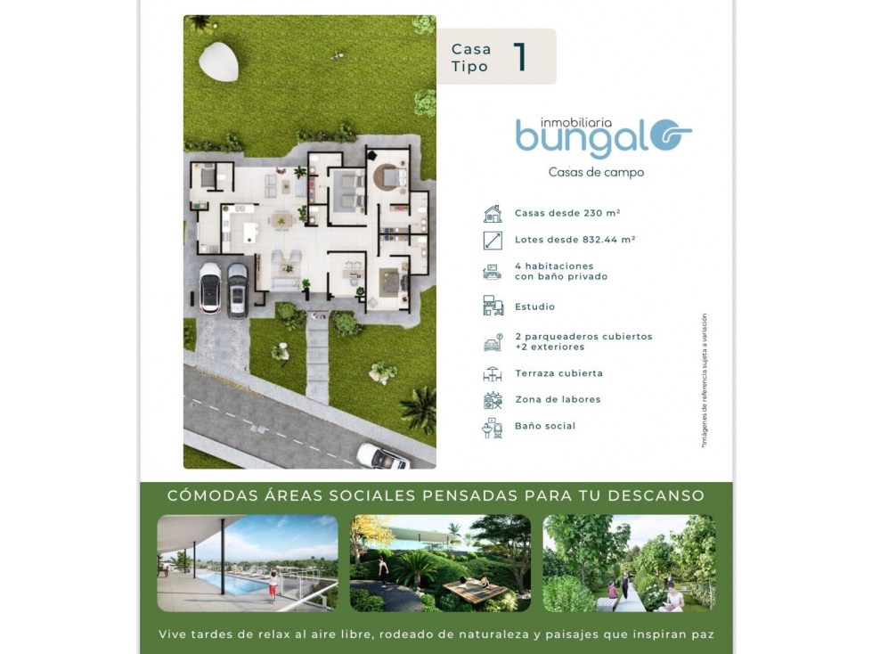CASAS CAMPESTRES SOBRE PLANOS EN VENTA - SECTOR EL CAIMO TIPO 1 — foto 3