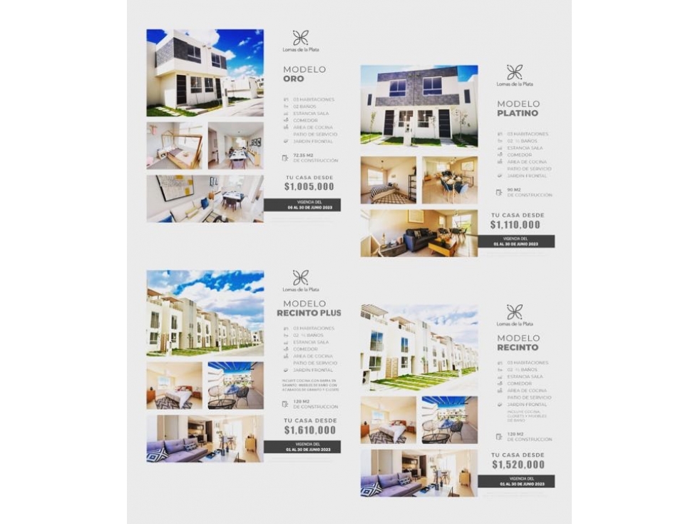 Casas en Lomas de la Plata desde 1 millón dpm !!