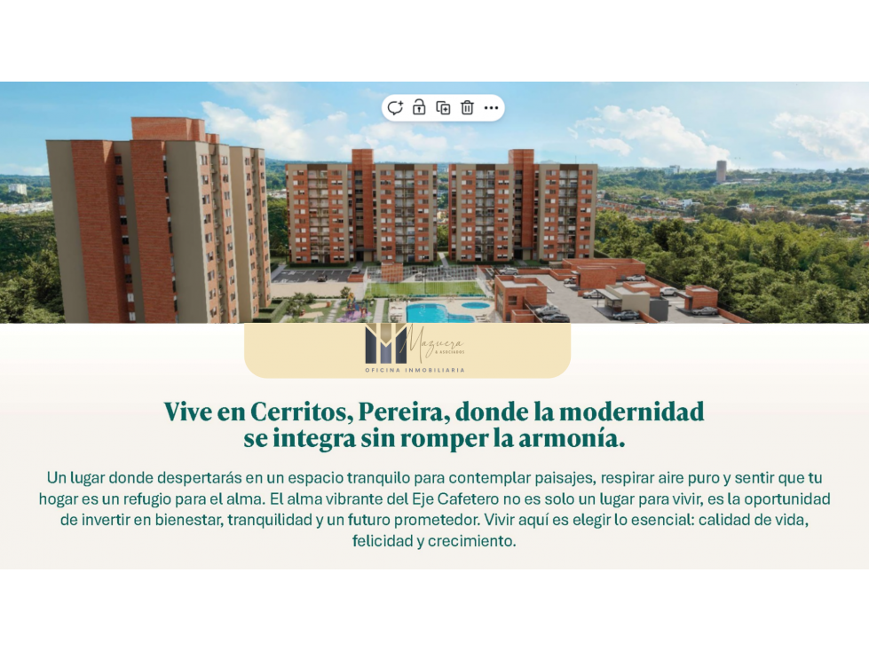 CESION DE APARTAMENTO EN PROYECTO CERRITOS PEREIRA
