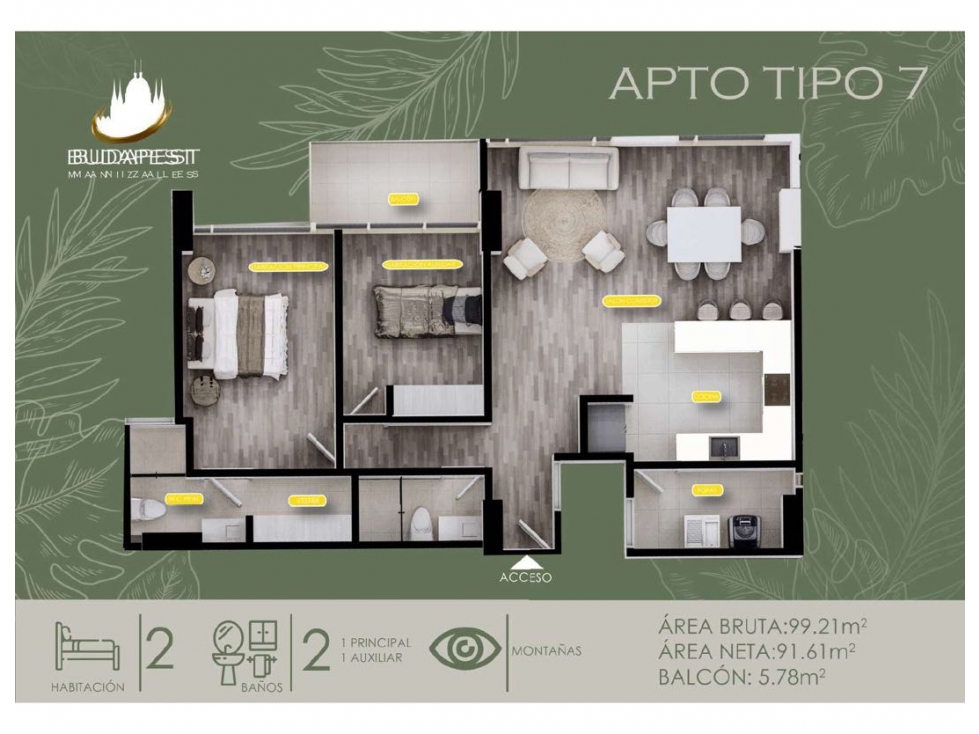Apartamento 2 Alcobas Conjunto Cerrado El Trébol Manizales — foto 3