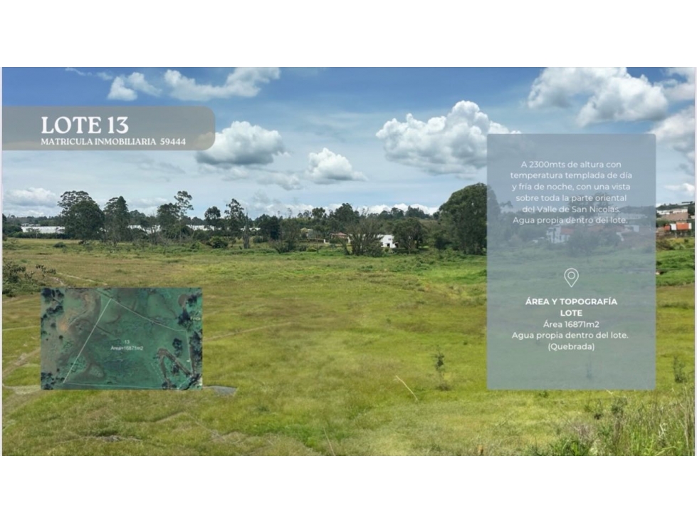 Venta lote en Rionegro de 16.871 m² con quebrada y vista - 1