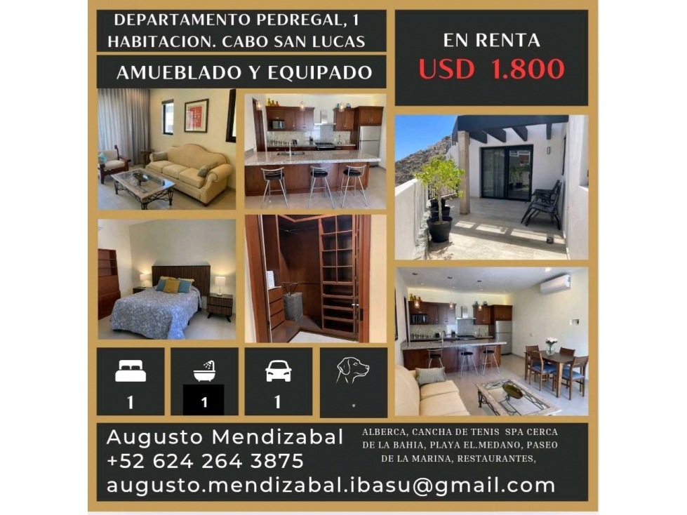 Departamento 1 recamara en Pedregal.Cabo San Lucas - 2