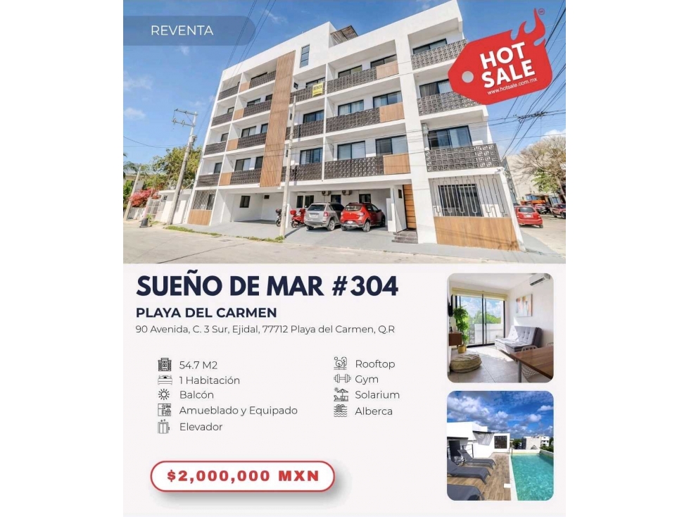 Departamento 1 recámara en venta ejido Playa del Carmen — foto 2