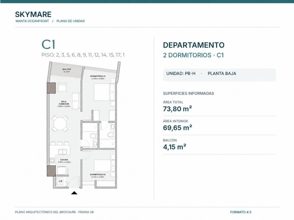 Departamento de 2 dormitorios en venta en SKYMARE Manta, Barbasquillo - 2