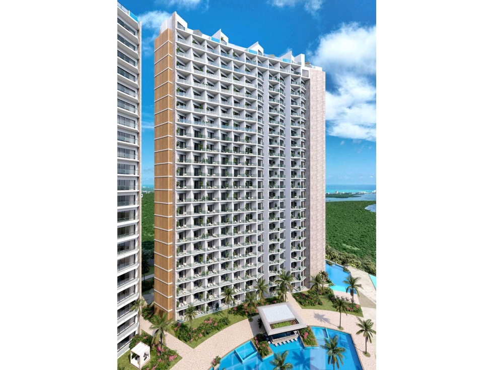 Departamento de lujo en Aurora Towers Cancún 2 recámaras con terraza — foto 2