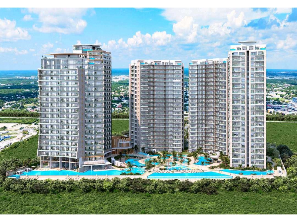 Departamento de lujo en Aurora Towers Cancún 2 recámaras con terraza — foto 4