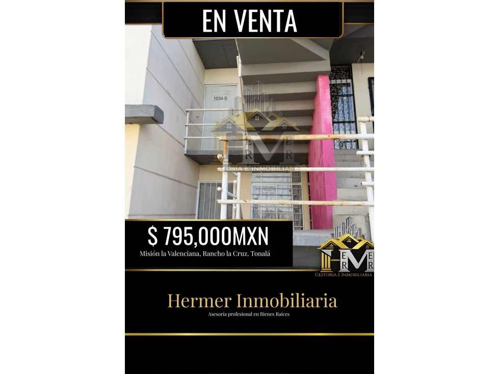 Departamento en Misión La Valenciana, Tonalá - 1