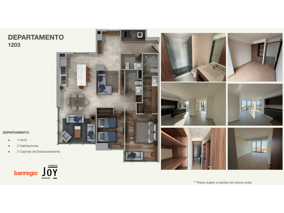 Departamento en Venta Joy Bosques, Cuajimalpa | 2 Recámaras - 1