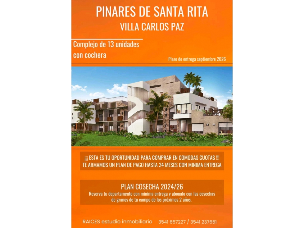 DEPARTAMENTOS EN POZO, Financiacion, Santa Rita, Villa Carlos Paz — foto 2