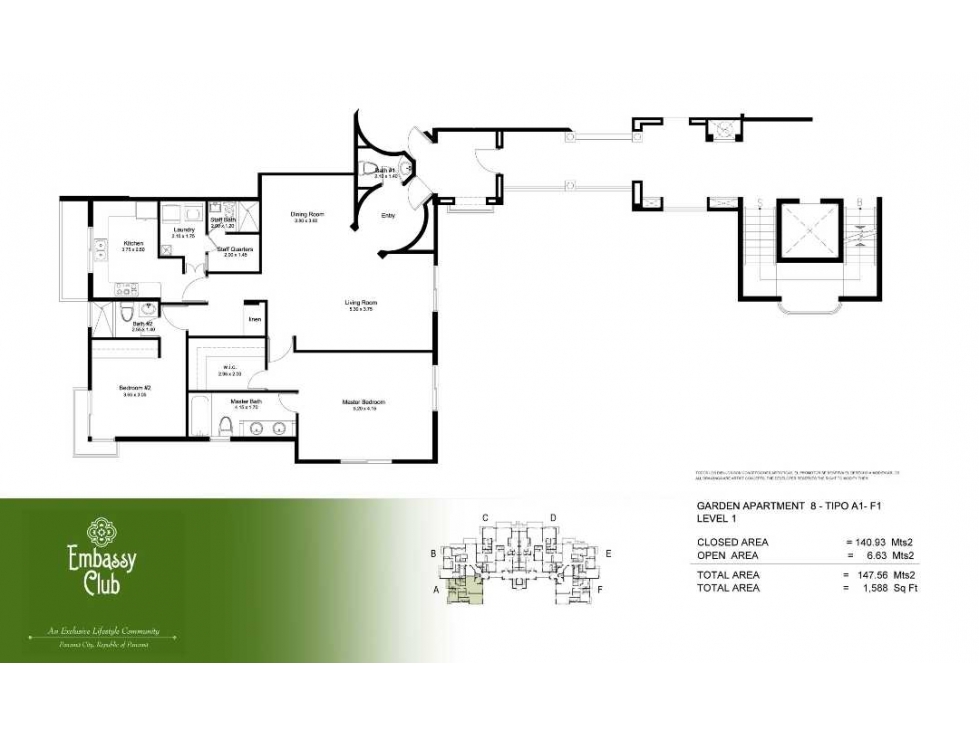 EMBASSY CLUB. Apartamento en área exlusiva.