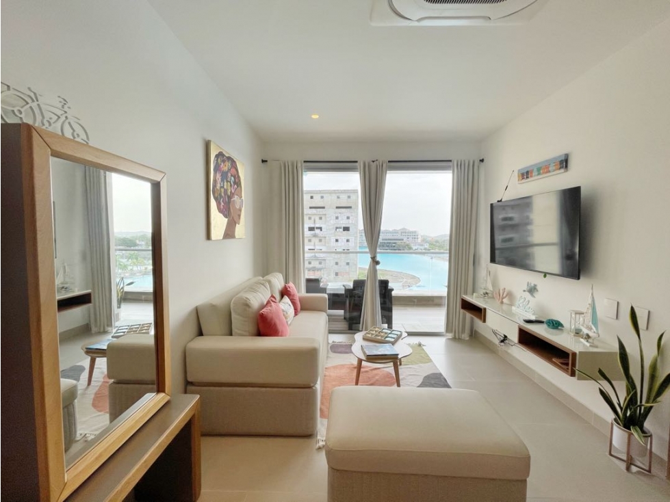 EN VENTA apartamento amoblado 1 ALC BAIA KRISTAL con vista a la Laguna