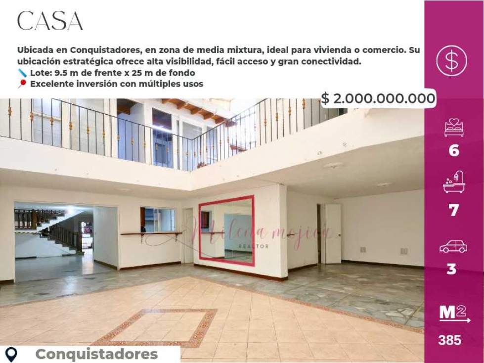 Casa en Venta o Arriendo Conquistadores