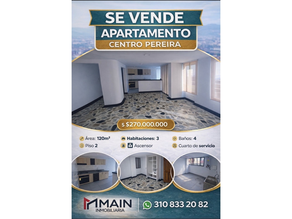 APARTAMENTO GRANDE EN EL CENTRO DE PEREIRA