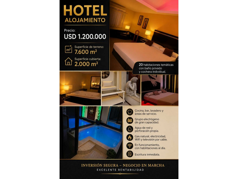 HOTEL ALOJAMIENTO -EXCELENTE RENTABILIDAD ANUAL RECUPERA LA INVERSION - 1