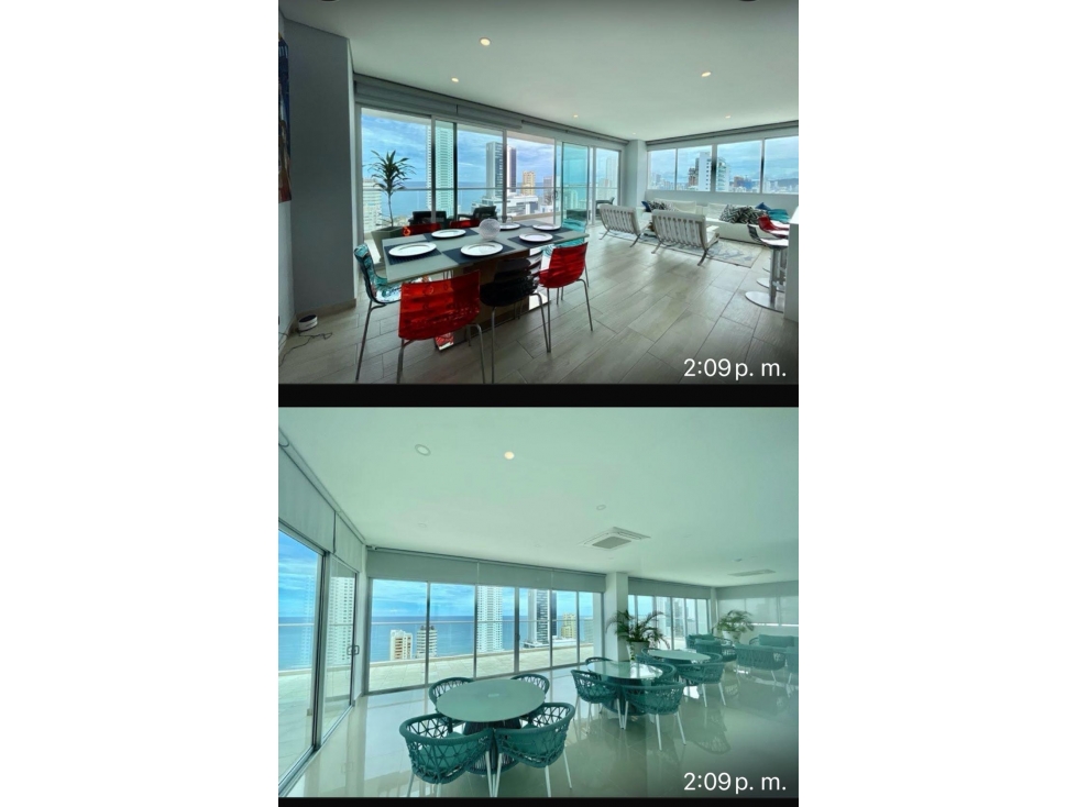 Lindo apto en venta en Bocagrande con vista 280 grados.