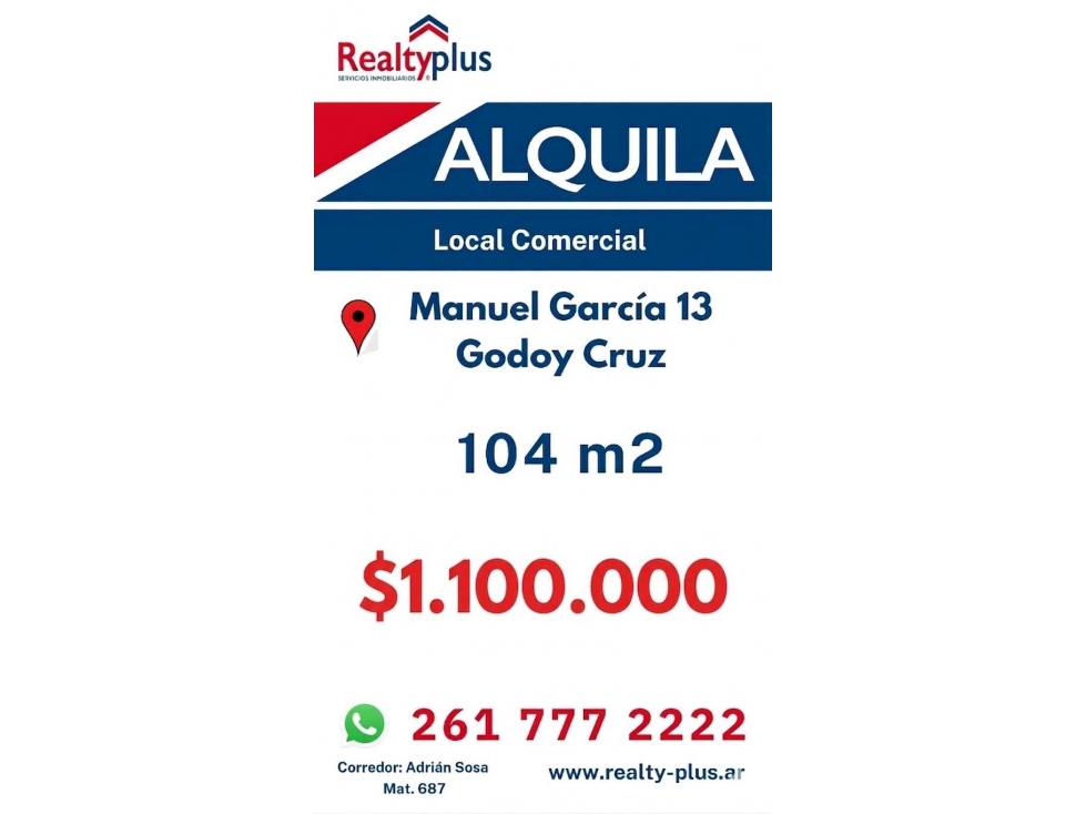 Local comercial en Alquiler 104 m2 Godoy Cruz cerca Av. San Martín - 6