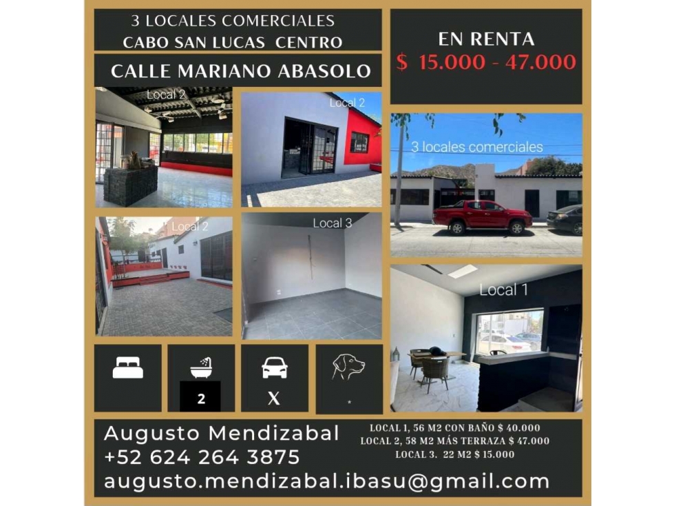 Locales Comerciales centricos en renta. Cabo San Lucas - 1
