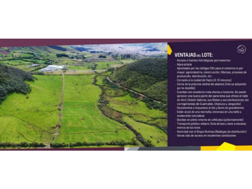 Lote en la perimetral en catambuco en Pasto Nariño