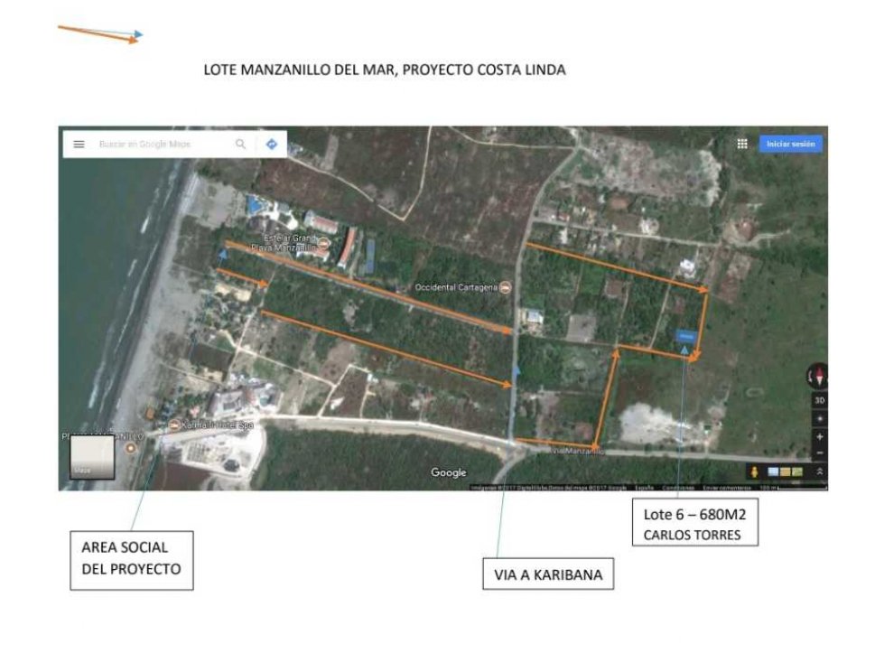 Lote en Venta en Manzanillo del Mar Cartagena