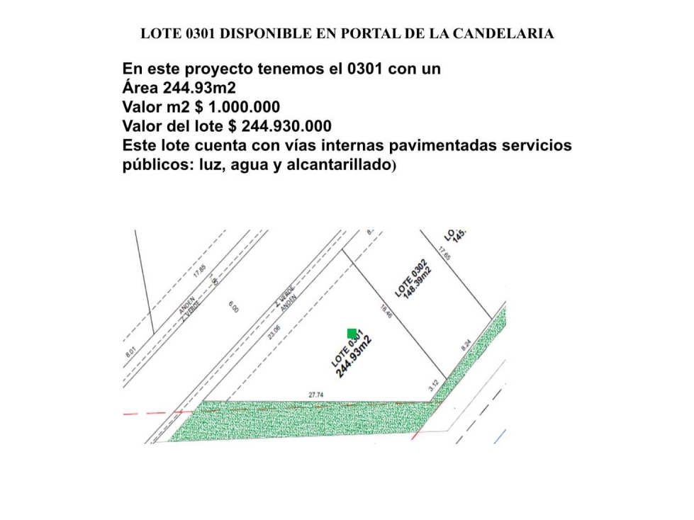 LOTE EN VENTA EN PORTAL DE LA CANDELARIA MONTERIA - 2