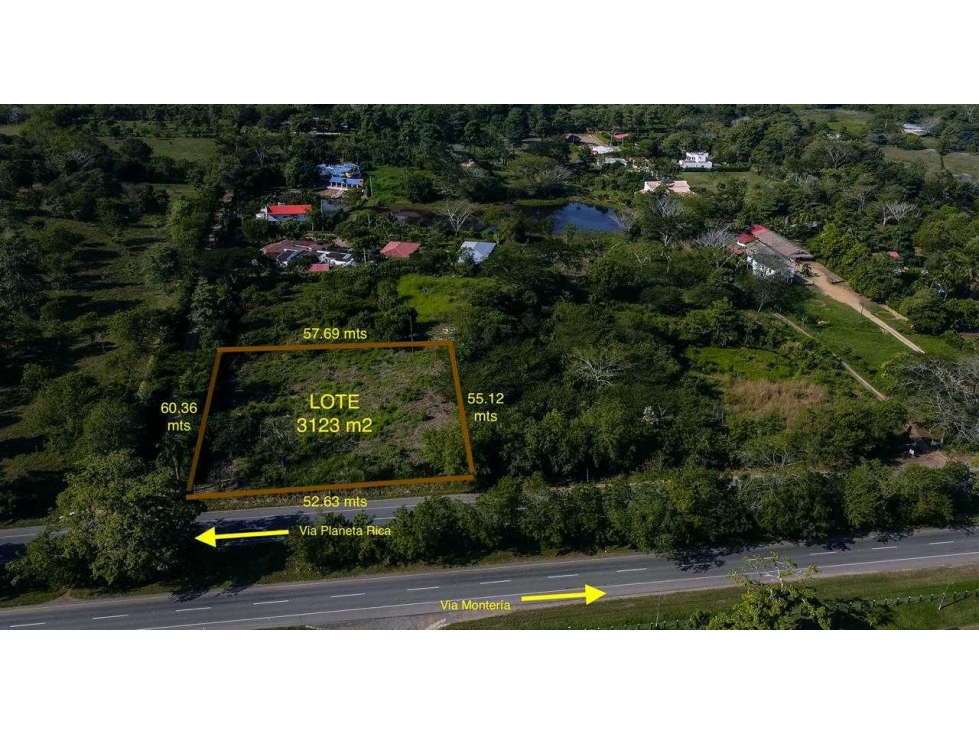 LOTE EN VENTA VIA MONTERIA PLANETA RICA