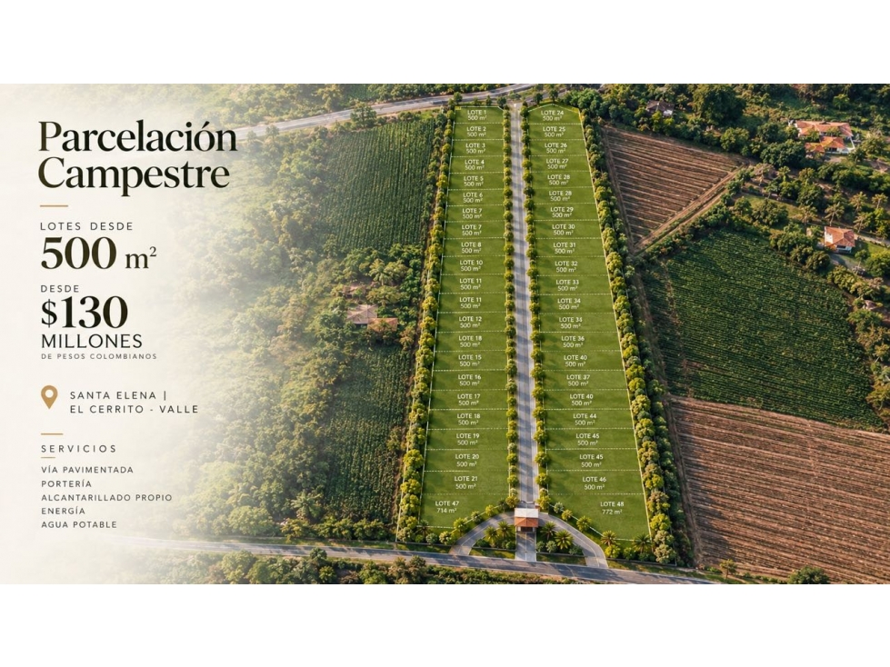 Lotes campestres en venta en parcelación | Santa Elena - El Cerrito — foto 2