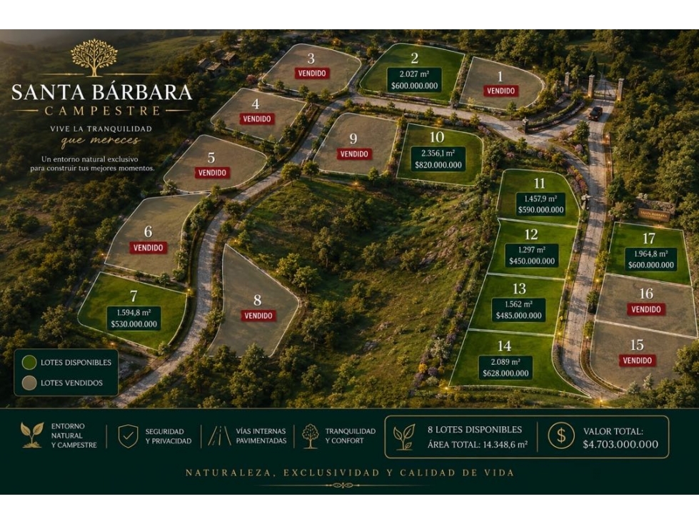 Lotes en Rionegro desde 1.297 m² | Desde $450 millones