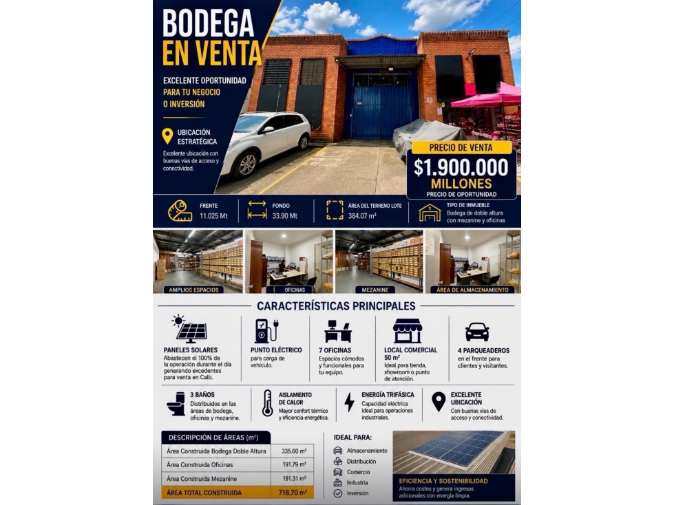 (MC) Bodega en Venta Cambulos Cali