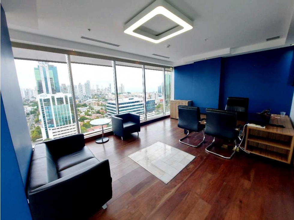 VENTA Y ALQUILER OFICINA AMOBLADA VISTA AL MAR EN SAMUEL LEWIS OBARRIO