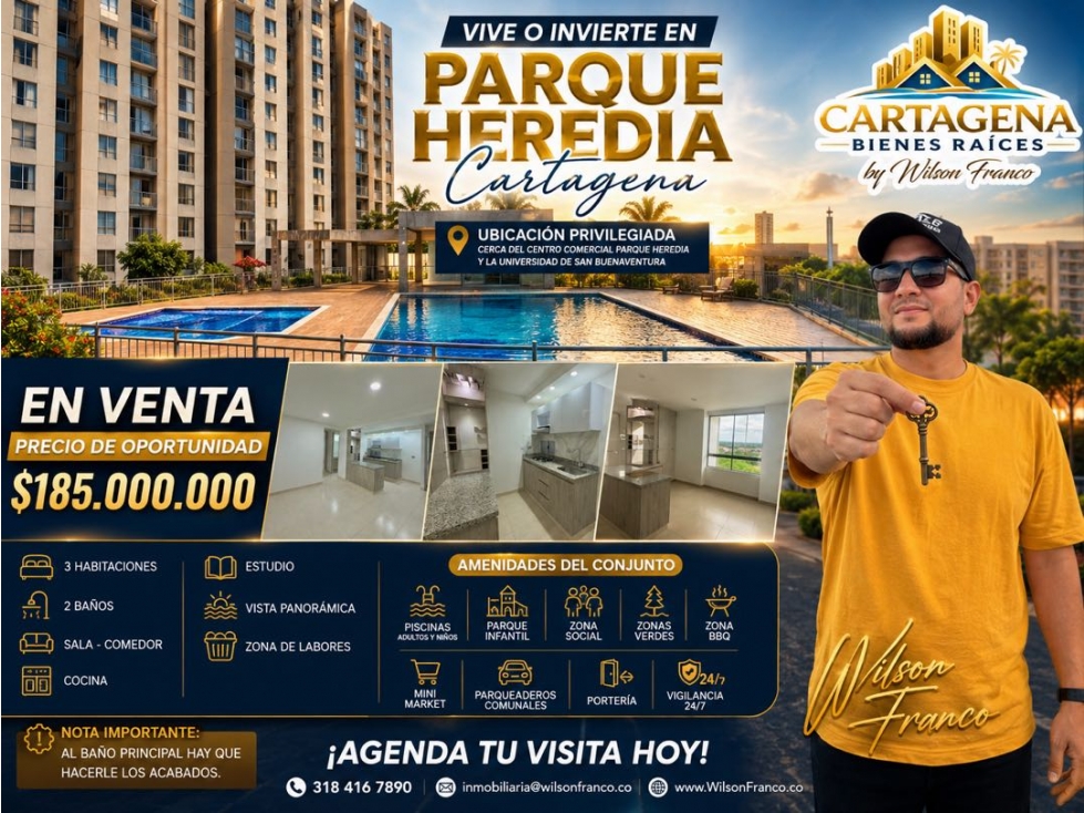 Parque Heredia, Apartamento En Venta, Full Acabados, Cartagena